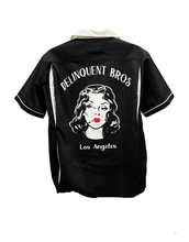 Load image into Gallery viewer, Smoke Girl Bowling Shirt in Black/White