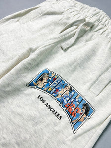 "Lost in the Old School" Fleece Pants in Oatmeal Heather.