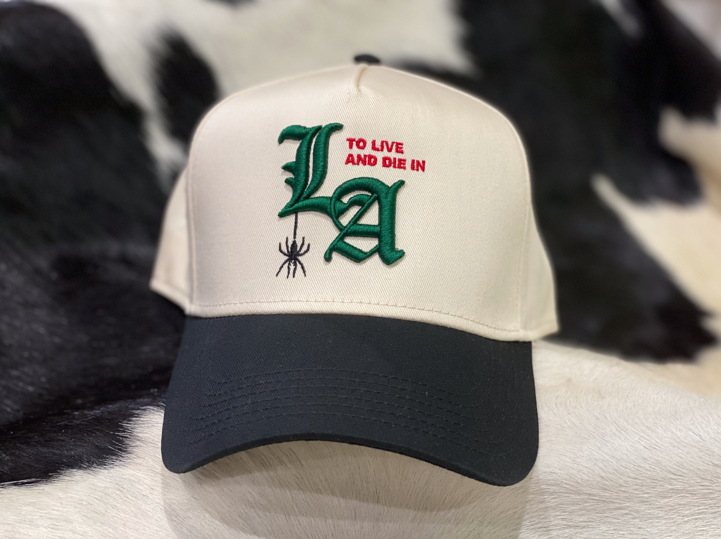 To live and Die in LA 5 Panel Snap Back Cap in Green/Beige – Delinquent Bros