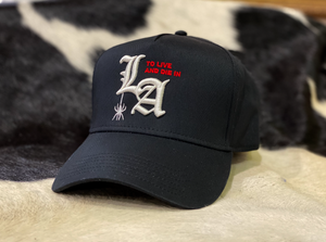 To live and Die in LA 5 Panel Snap Back Cap in Black