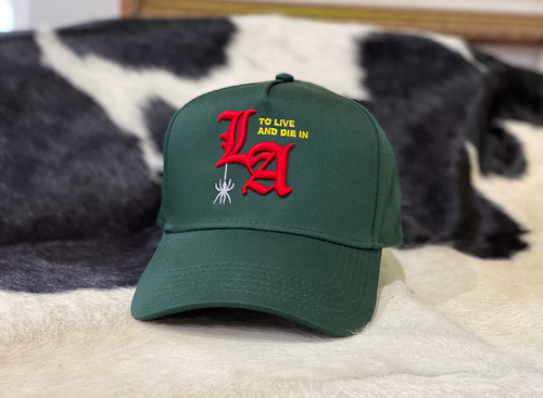 To live and Die in LA 5 Panel Snap Back Cap in Green
