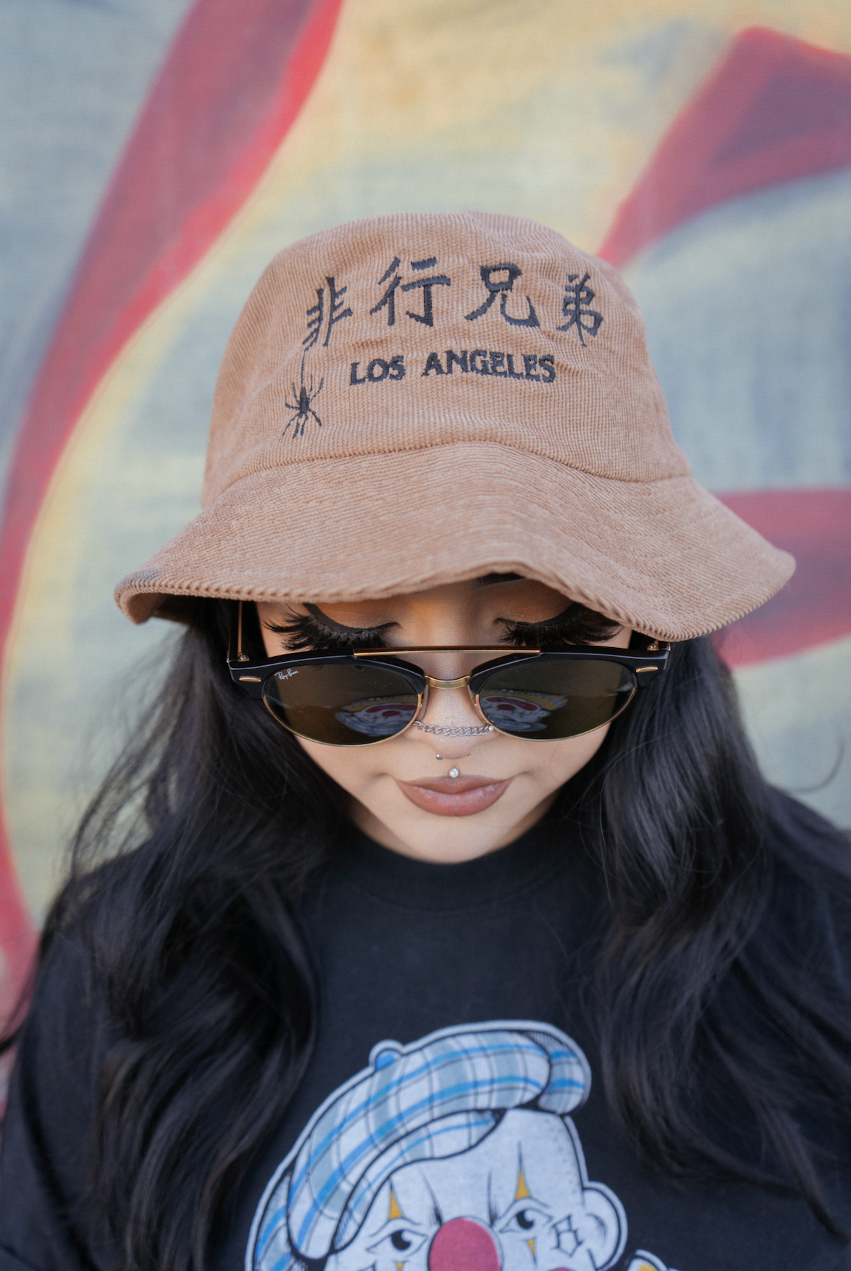 Beige Arrow Bucket Hat