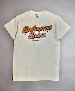 Delinquent Babes Logo Tee in Natural