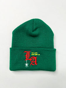 To live and Die in LA Beanie in Green