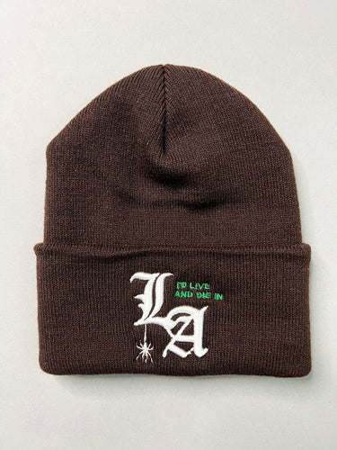 To live and Die in LA Beanie in Brown