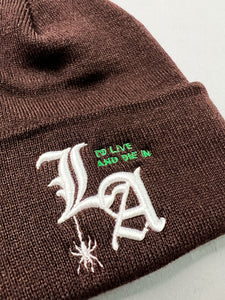 To live and Die in LA Beanie in Brown