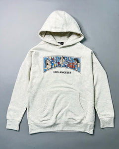 "Lost in the Old School" Hoodie in Oatmeal Heather.