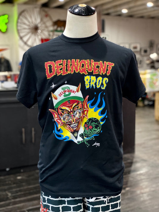 Delinquent Devil Tee in Black
