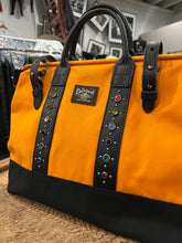 Load image into Gallery viewer, The Delinquent 40s style studded bag in Orange x Black