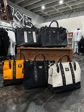 Load image into Gallery viewer, The Delinquent 40s style studded bag in Natural x Black