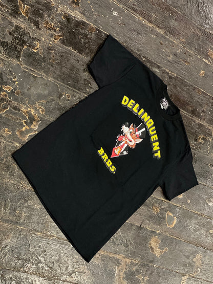 Top Hat Wolf Tee in Black