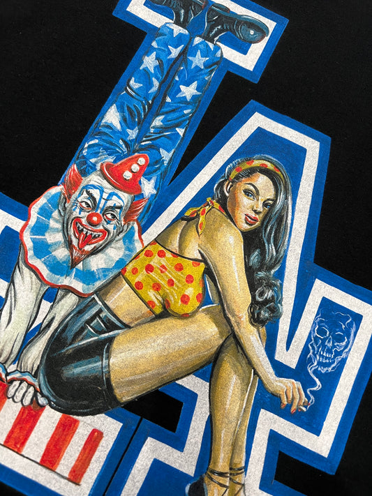 Creep Show Front Print Tee in Black