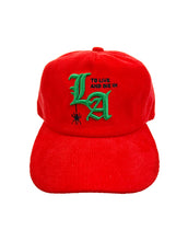 Load image into Gallery viewer, &quot;To Live and Die in LA&quot;Corduroy Snap Back Cap in Orange