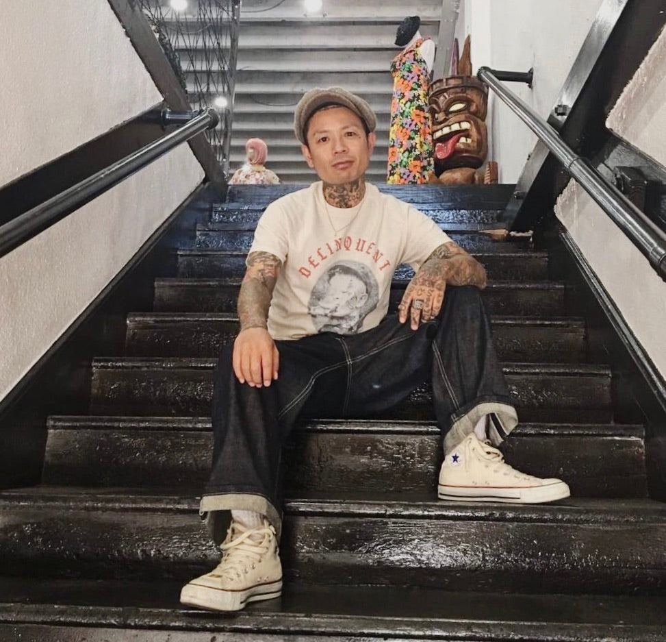 Little Tattoo boy Tee in Natural